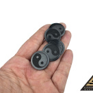 Protective slice for notebook round diam. 2 cm, carving Yin Yang by eliteshungite.com