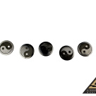 Protective slice for notebook round diam. 2 cm, carving Yin Yang by eliteshungite.com