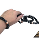Bracelet cube bead 8 mm with 1 Copper coated bead by eliteshungite.com
