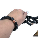 Bracelet cube bead 8 mm with 1 Copper coated bead by eliteshungite.com