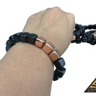 Bracelet cube bead 10 mm with 3 Copper coated beads by eliteshungite.com