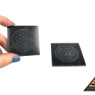 Protective slice square, 5 x 5 cm, Flower of Life by eliteshungite.com