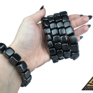 Bracelet cube bead 12 mm on rubber band by eliteshungite.com